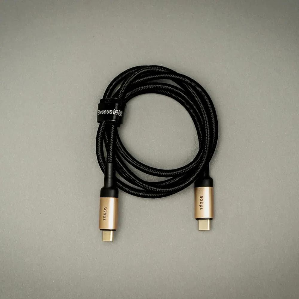 Lumen Link braided ultra high speed HDMI cable coiled on a surface