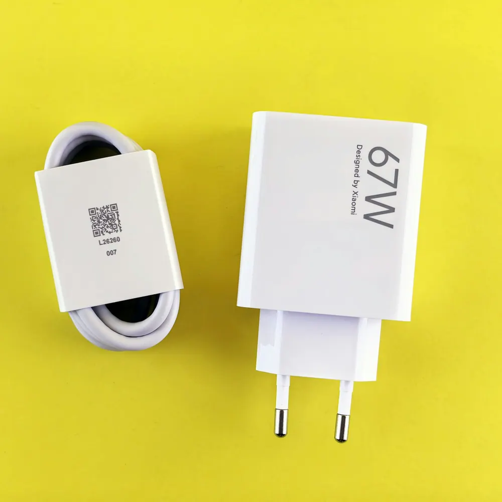 Voltcore Nova 100W GaN wall charger beside its USB-C cable